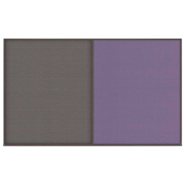 Triple Door Radius Corkboard, 72"x36", Hea, UV7015RC-SATIN-COBACC